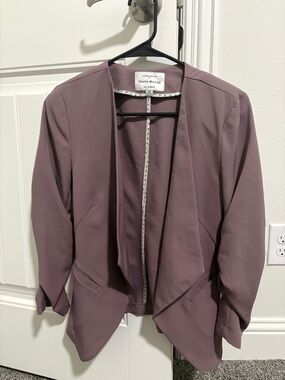 Haute Monde Dusty Mauve Open-Front Blazer